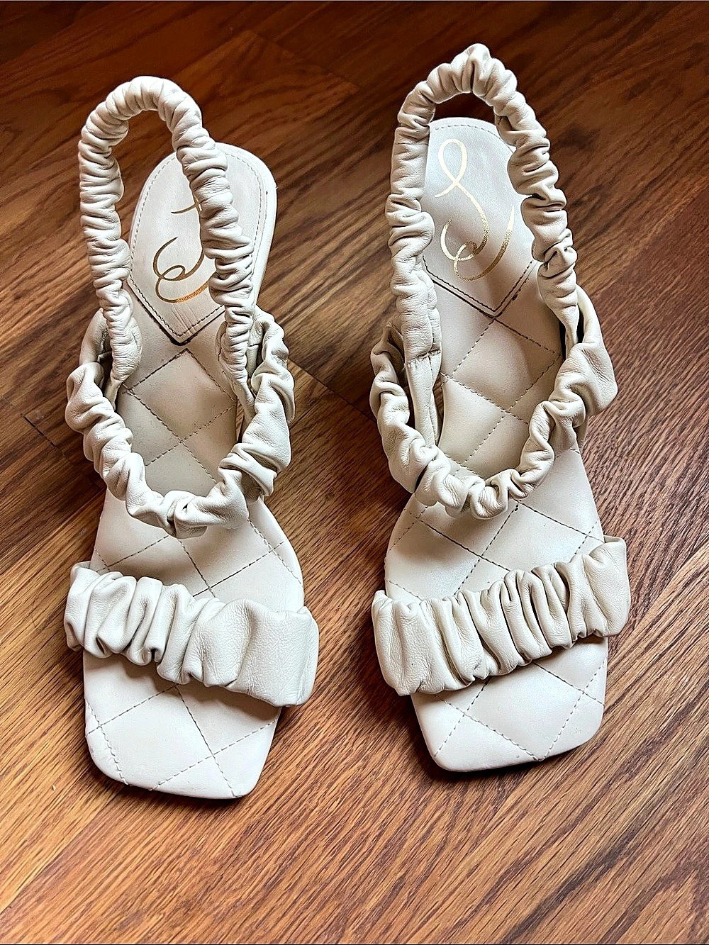 Sam Edelman Ruched Heels in White